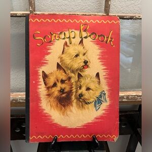 Vintage large Scrap Book with Vintage Newspaper/Magazine Clippings 1930s